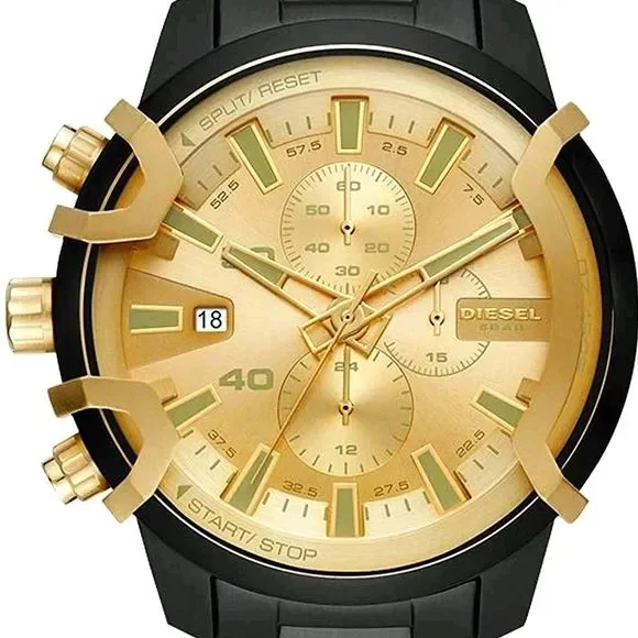 *HP X2* Diesel Griffed Chronograph Black Stainless Steel - Picture 3 of 6